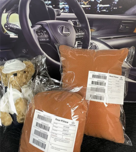 【4S店尾货】雷克萨斯冲孔款汽车头枕小熊通...