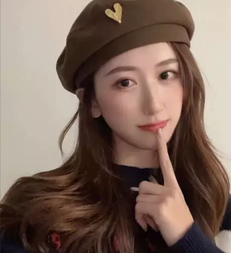 痞幼同款网红ins冬季爱心标贝雷帽子女冬百...