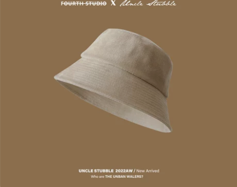 冬天光身纯色灯芯绒渔夫帽男士大头围宽檐显脸...