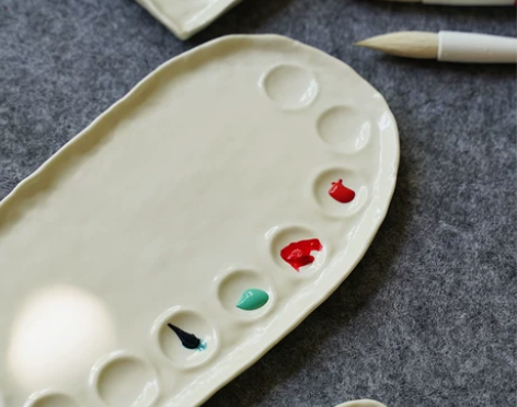 调色盘 国画调色盘调色碟瓷器专用颜料盘学生...