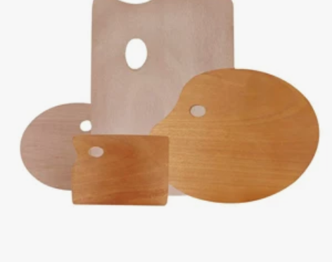 颜料调色盘水彩木质方形椭圆形弯型调色板美术...