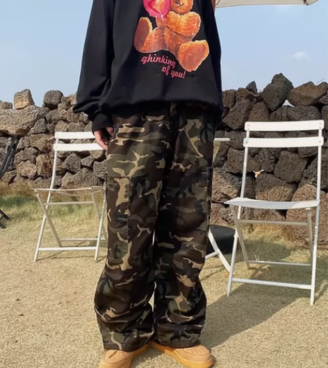 HIPHOP迷彩工装裤可束腿 四季可穿 ...