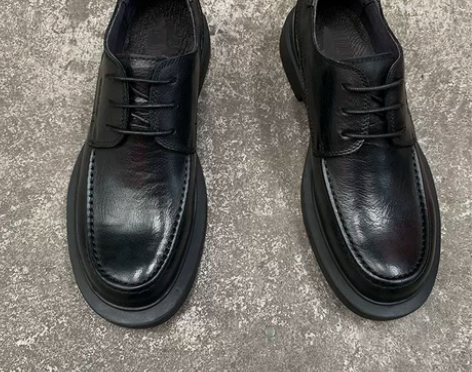 丹麦撤柜男鞋真皮商务休闲系带男士皮鞋牛皮青...