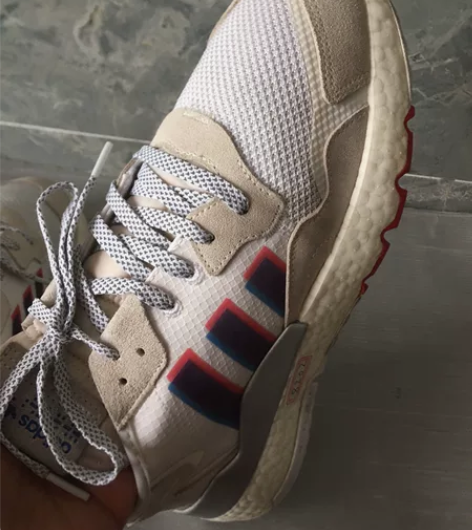 二手正品阿迪44码透气休闲运动鞋  保正！...