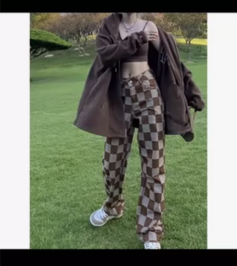 Beerbro同款美式复古休闲裤女春秋设计...