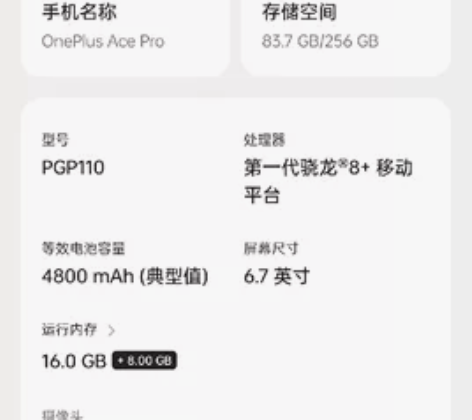 一加 Ace pro   16+256 9...