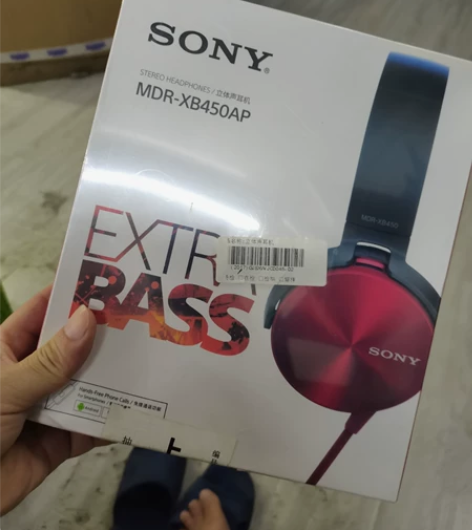 索尼MDR-XB450AP重低音头戴式有线...