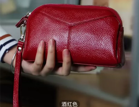 真皮女士零钱包手抓包手包手拿包手腕包卡包信...