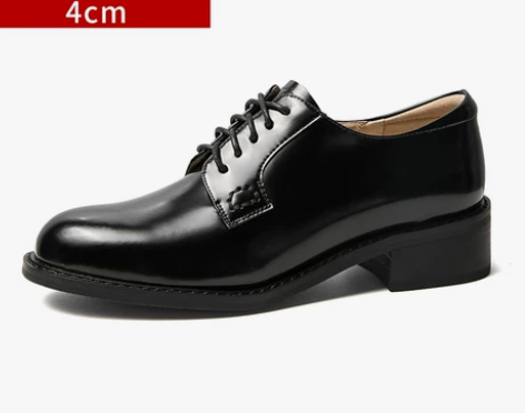 英伦风女鞋低跟单鞋女2022夏款黑色漆皮一...