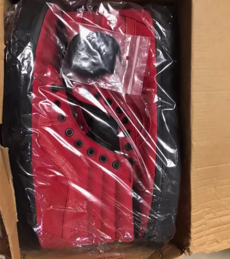 vans全新黑红高帮板鞋47码内长31cm...