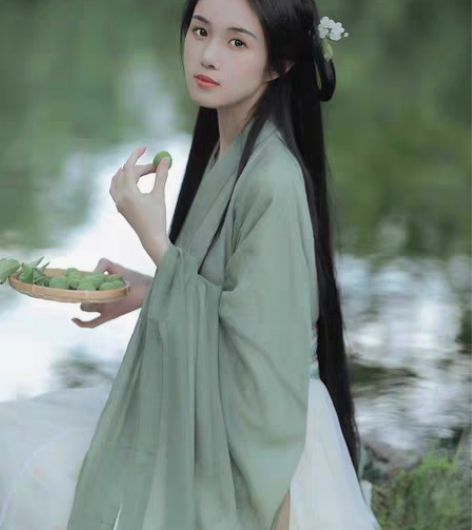 魏晋制南北朝绿色汉服古装女广袖流仙裙仙气飘...