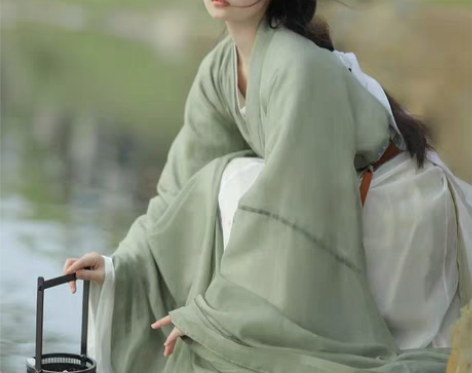 包邮全新绿色汉服女新款夏款魏晋制古装中国风...