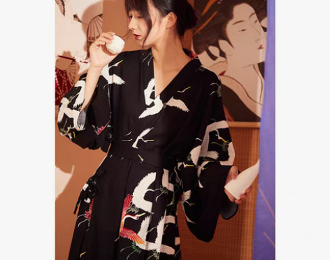 转卖春芳歇汉服睡衣 放鹤亭魏晋大袖仙鹤右...