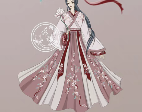 转卖夕瑶赋春樱赠汉服女正品原创全套交领晋制...