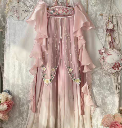 包邮玉术原创汉服女【春亦如期】齐胸襦裙对襟...