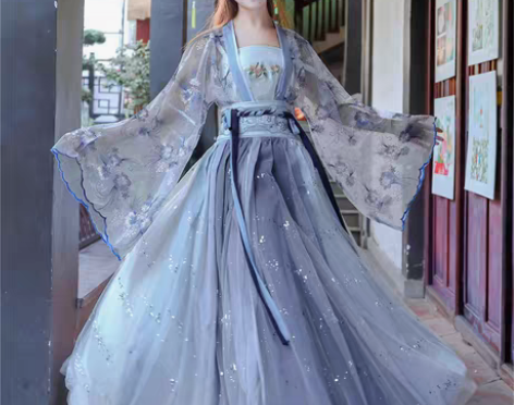 转卖花神赋明制汉服女全套原创空谷记诃子裙玉...