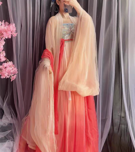 包邮玉术原创汉服女诃子裙唐制大袖衫刺绣汉元...