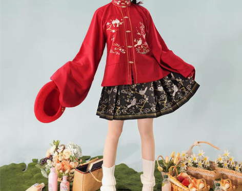 包邮桔屿【春晓】原创汉服女明制立领对襟补服...