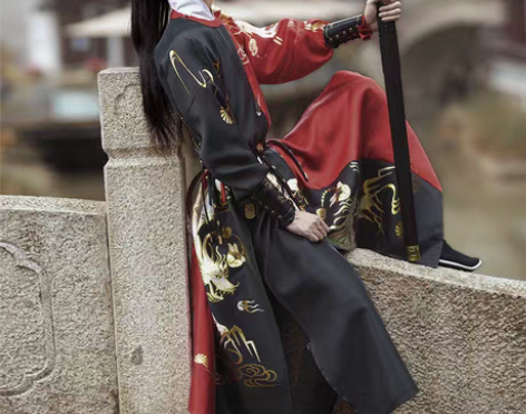 转卖【貔貅】白色白蓝的如梦霓裳原创汉服男款...