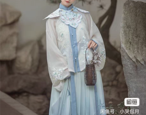 桔屿玉骨云，可以换悦己容头饰 明制立领对襟...