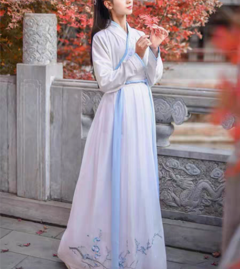 包邮如梦霓裳 玉梅令 汉服 白色 齐腰襦裙...