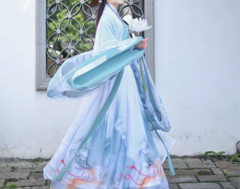 转卖如梦霓裳汉服女大袖衫交领齐腰襦裙鹿鸣刺...