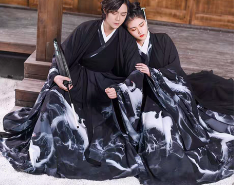 转卖如梦霓裳汉服女装大袖衫交领襦裙重明水墨...