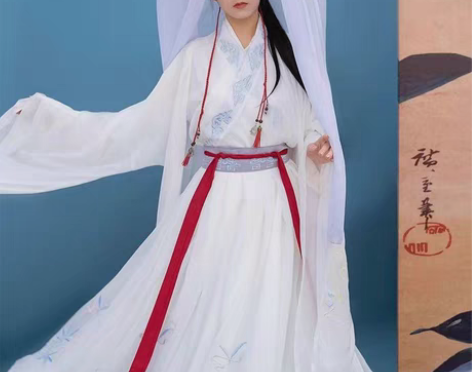 包邮清梳原创汉服，如意，s码，魏晋风，白色...