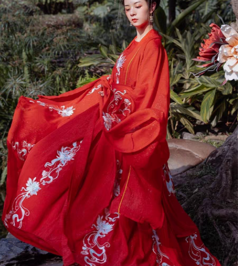 出,清梳原创汉服鸾凤重工刺绣四件套6米摆 ...