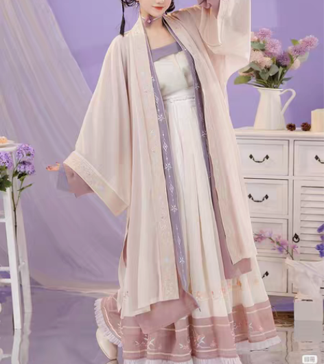 包邮清梳原创芳华宋制汉服女长褙子对襟长衫 ...