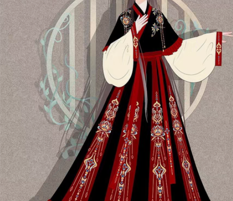 艺缕原创芙蕖汉服女秋冬襦裙重工刺绣齐腰破裙...