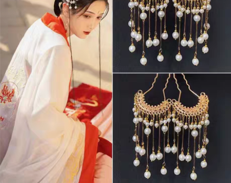 (全新包邮)古风汉服头饰流苏发钗步摇发簪插...