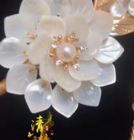 包邮蝶贝锆石流苏发簪 汉服配饰 步摇 发钗...