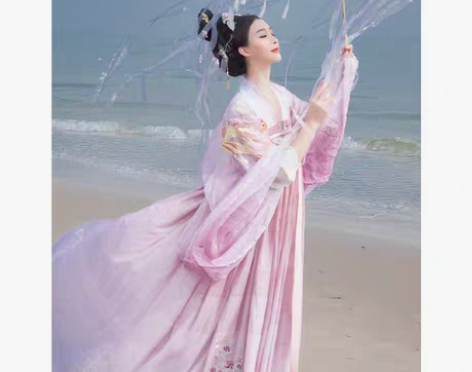 五五年齐胸唐制汉服出租 青衣水袖汉服/汉元...