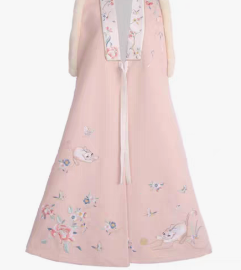 包邮七月夕 画堂春 汉服 xs粉色比甲 全...