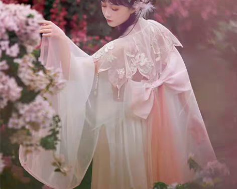 包邮【倾城】#七月夕汉服 大袖衫、诃子裙，...