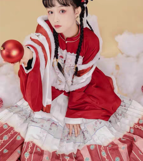 包邮七月夕 走秀款 绒果 袄裙立领短袄褶裙...