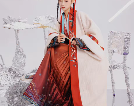 转卖七月夕 无羁 毛呢长褙子宋制对襟飞机袖...