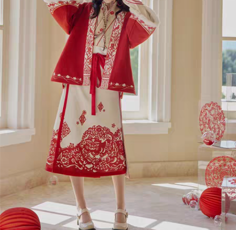 包邮七月夕 织祈 改良宋制半臂飞机袖短衫呢...