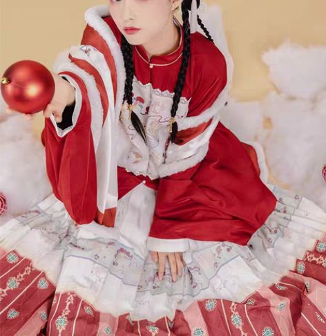 转卖七月夕 走秀款 绒果 袄裙立领短袄褶裙...