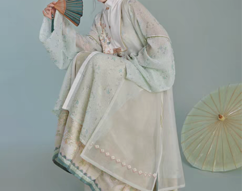 转卖出租 七月夕 青雾 明制对襟长衫绣花比...