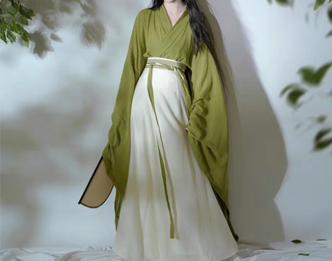 转卖【99价】绿色汉服夏款女改良魏晋风南北...