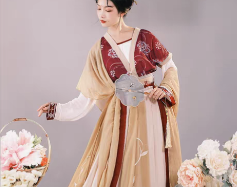 转卖耀春醉芙蓉原创唐制汉服女中国风唐背子对...