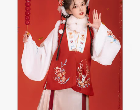转卖耀春林间鹿正品原创明制斗篷拜年汉服女中...