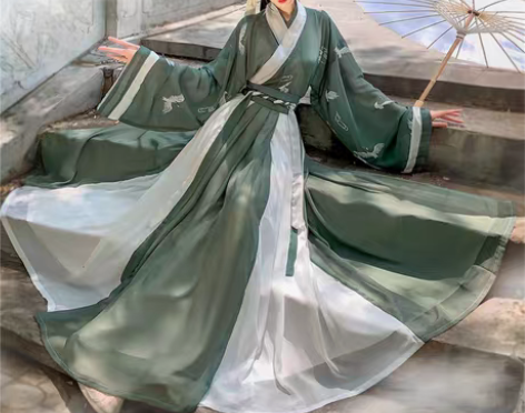 转卖汉旭长安故里汉服女齐腰襦裙晋制交领三件...