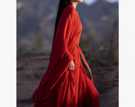 转卖【年货价】红色魏晋古风武侠古装汉服女中...