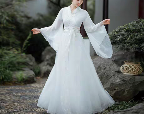 转卖#古风汉服 出汉服女古装白色超仙气飘逸...