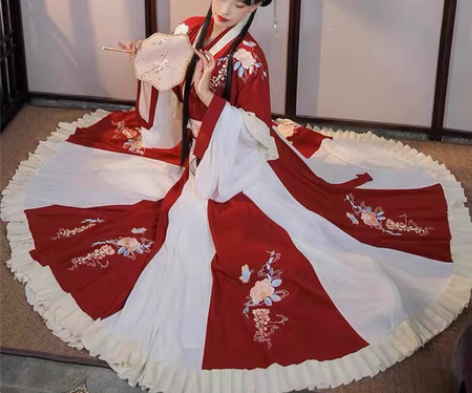 柒邑阑珊汉服女正品原创晋制交领半袖齐腰襦裙...