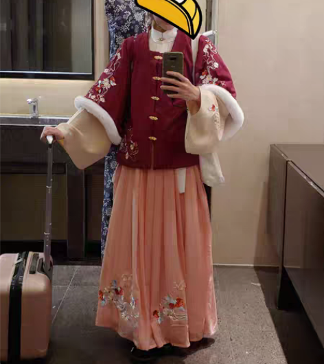 转卖劲合明制过年汉服女原创雪竹对襟比甲半臂...