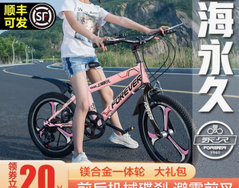 转卖永久儿童自行车单车女孩6-8-10-1...